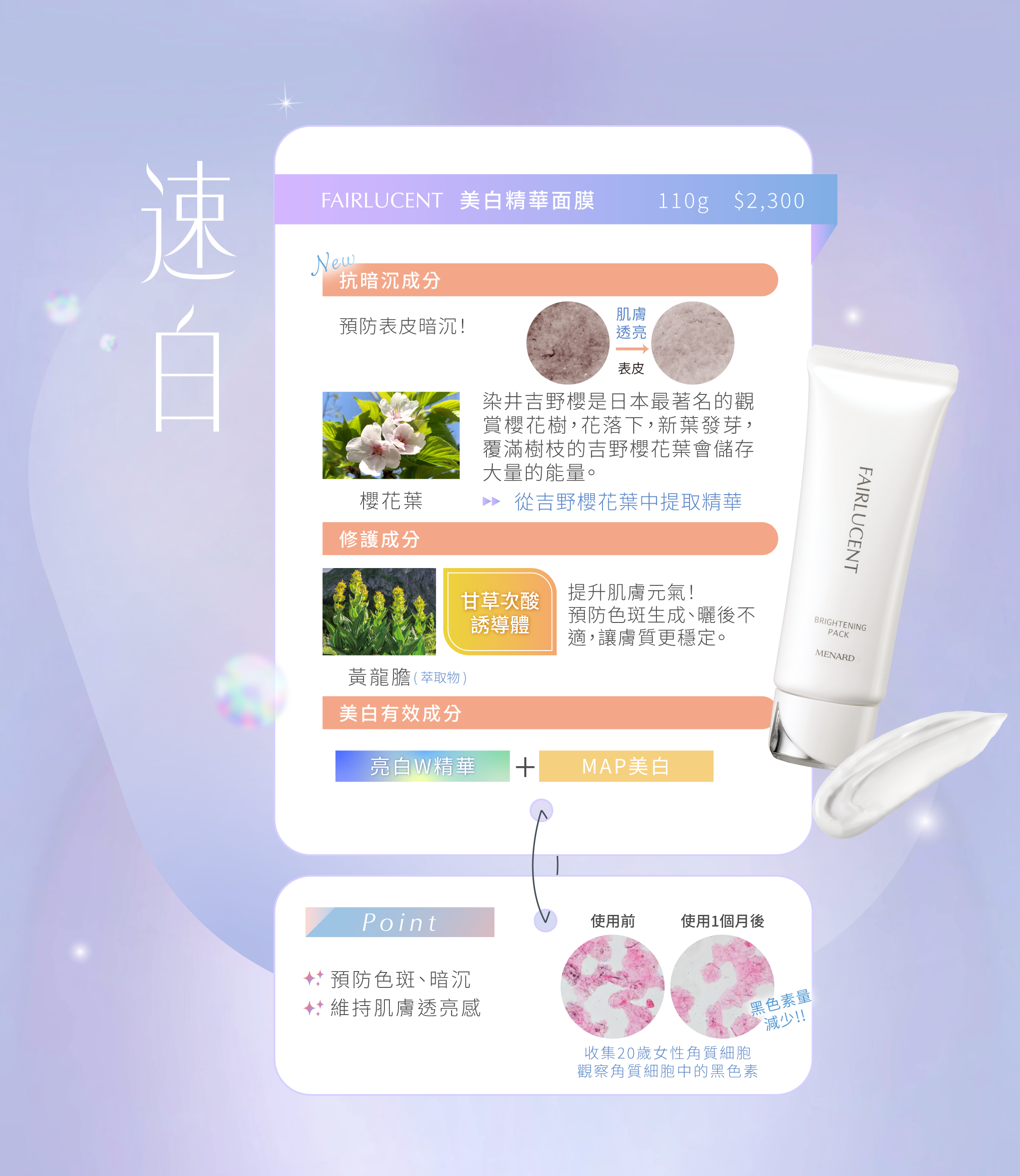 美白精華面膜預防色斑、暗沉，打造剔透美肌  